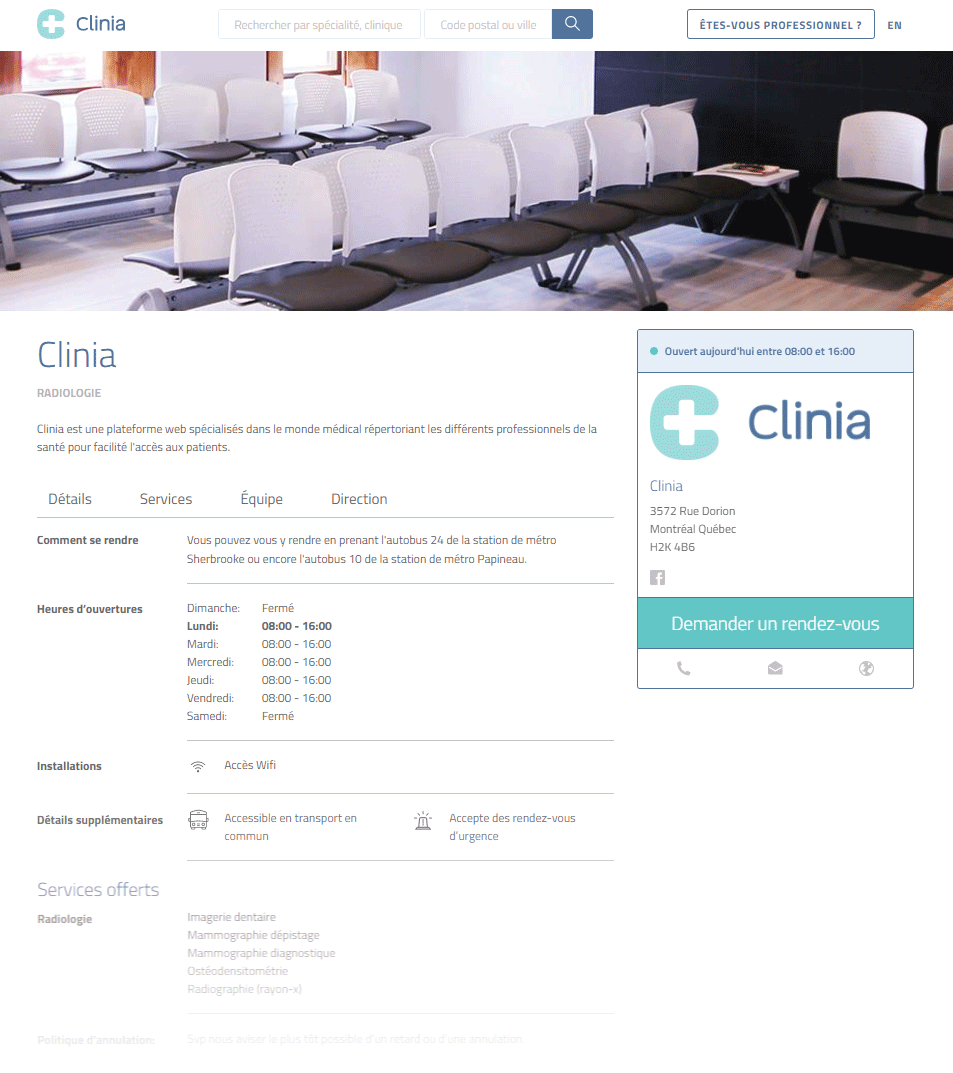 Professional listing